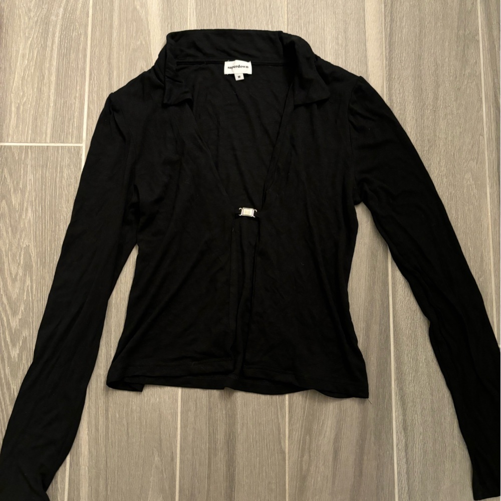 Superdown buckle long sleeve top